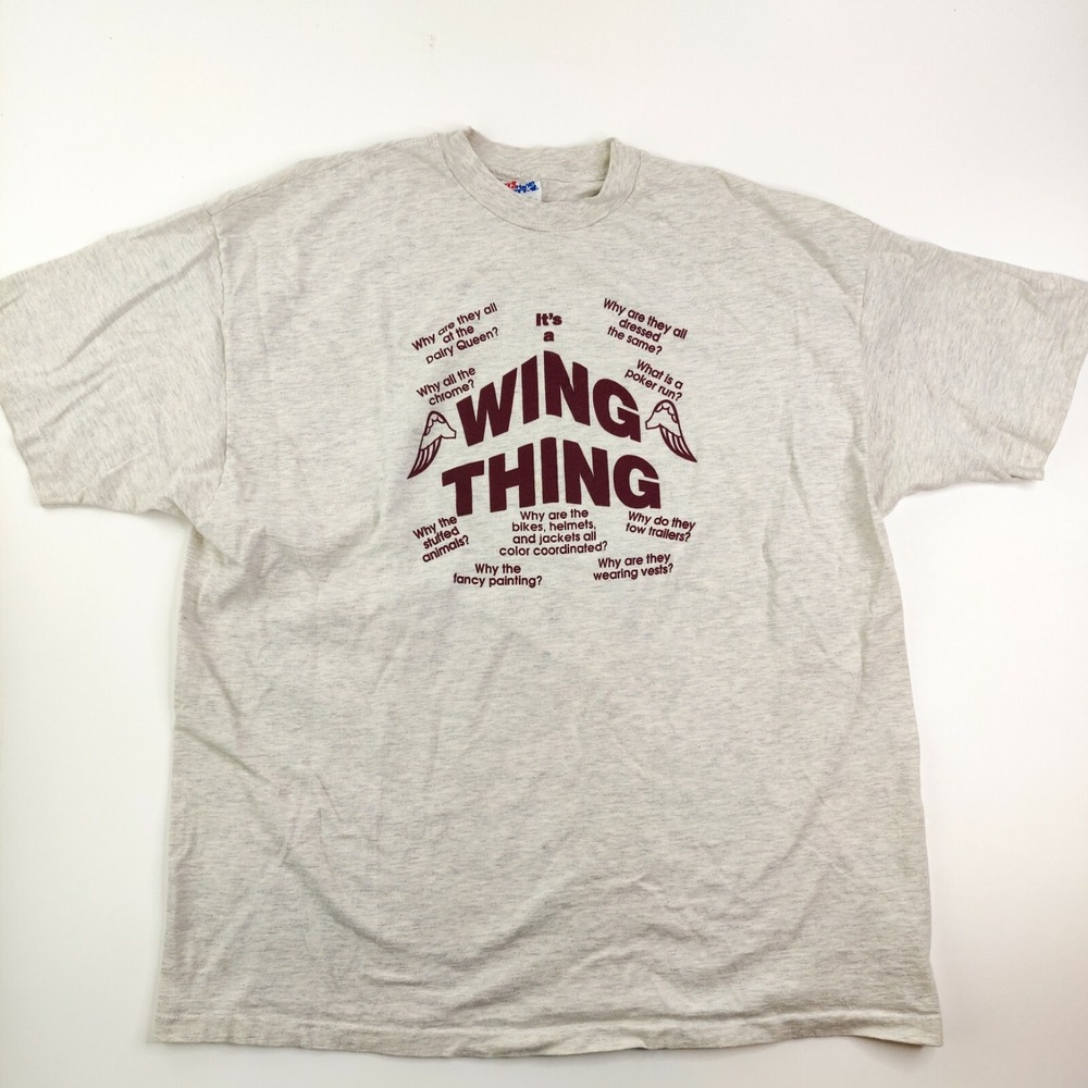 Vintage Hanes Beefy T It's A Wing Thing T Shirt‎ Size XXL 90s Funny Sayings